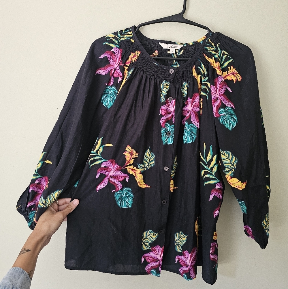 Tucker Classic Farm Rio Blouse Silk Cotton Blend - Picture 8 of 8
